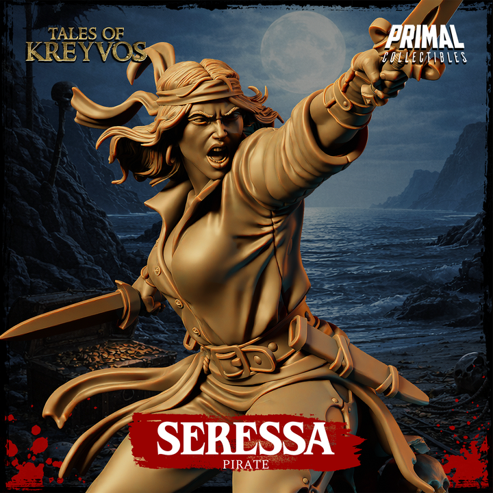 Female Pirate, Seressa - Tales of Kreyvos - Unpainted Miniature