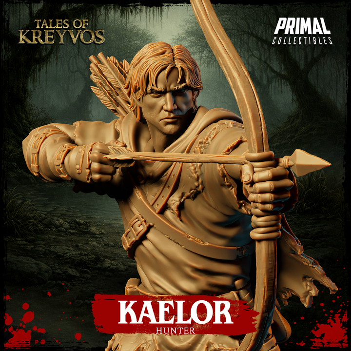Kaelor, Human Hunter - Tales of Kreyvos - Unpainted Miniature