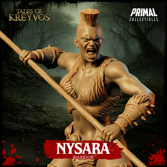 Nysara, Swamp Warrior - Tales of Kreyvos - Unpainted Miniature