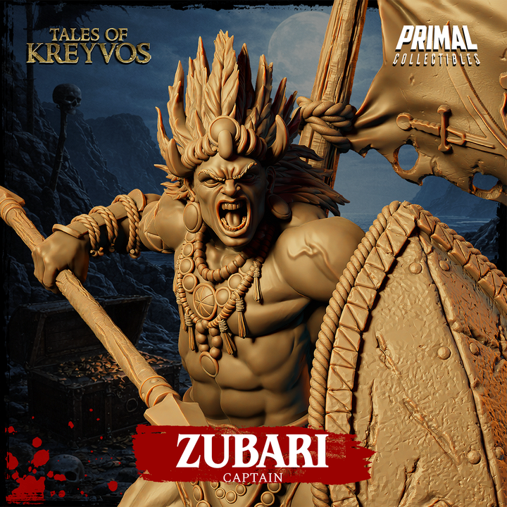 Wild Captain,  Zubari - Tales of Kreyvos - Unpainted Miniature