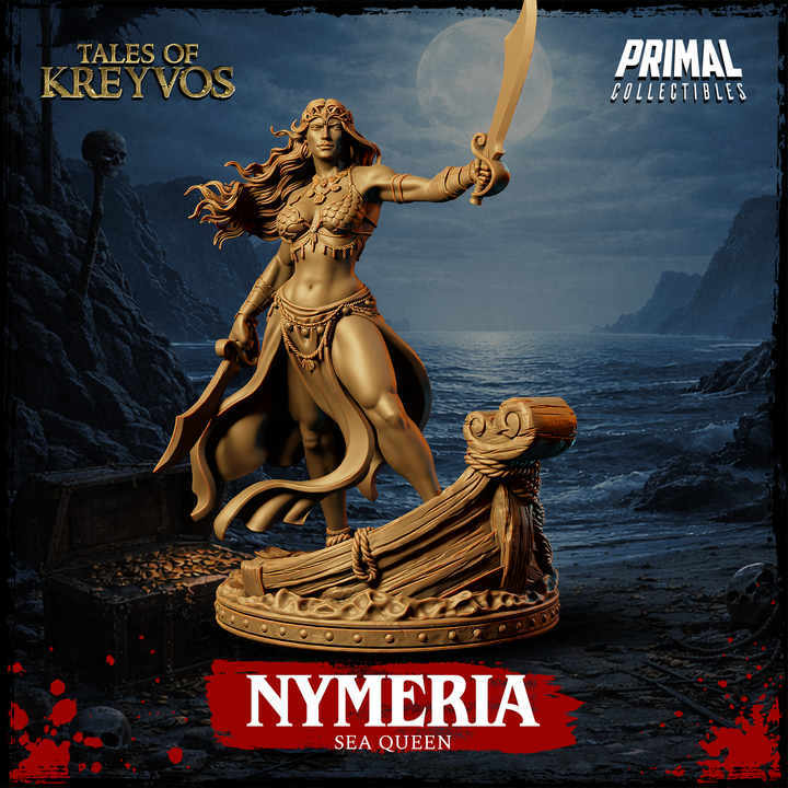 Sea Queen, Nymeria - Tales of Kreyvos - Unpainted Miniature