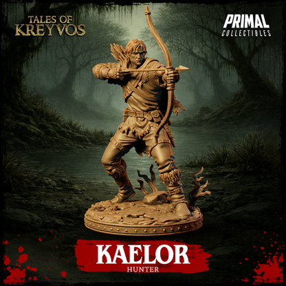 Kaelor, Human Hunter - Tales of Kreyvos - Unpainted Miniature