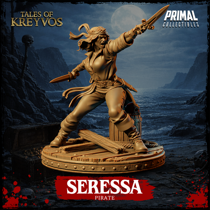 Female Pirate, Seressa - Tales of Kreyvos - Unpainted Miniature