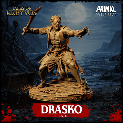 Pirate, Drasko - Tales of Kreyvos - Unpainted Miniature