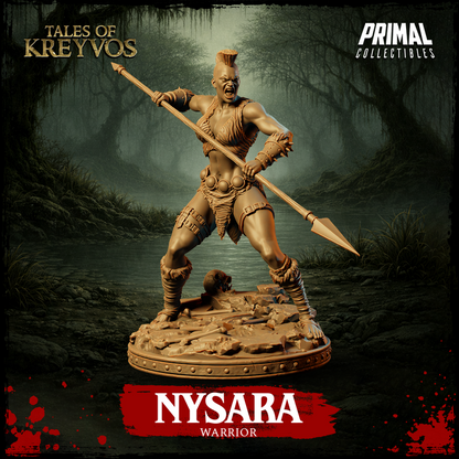 Nysara, Swamp Warrior - Tales of Kreyvos - Unpainted Miniature