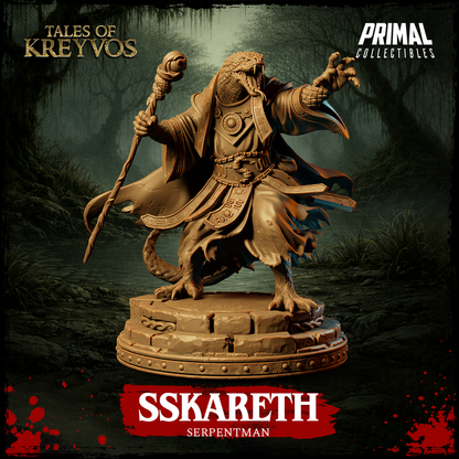 Serpentman, Sskareth - Tales of Kreyvos - Unpainted Miniature