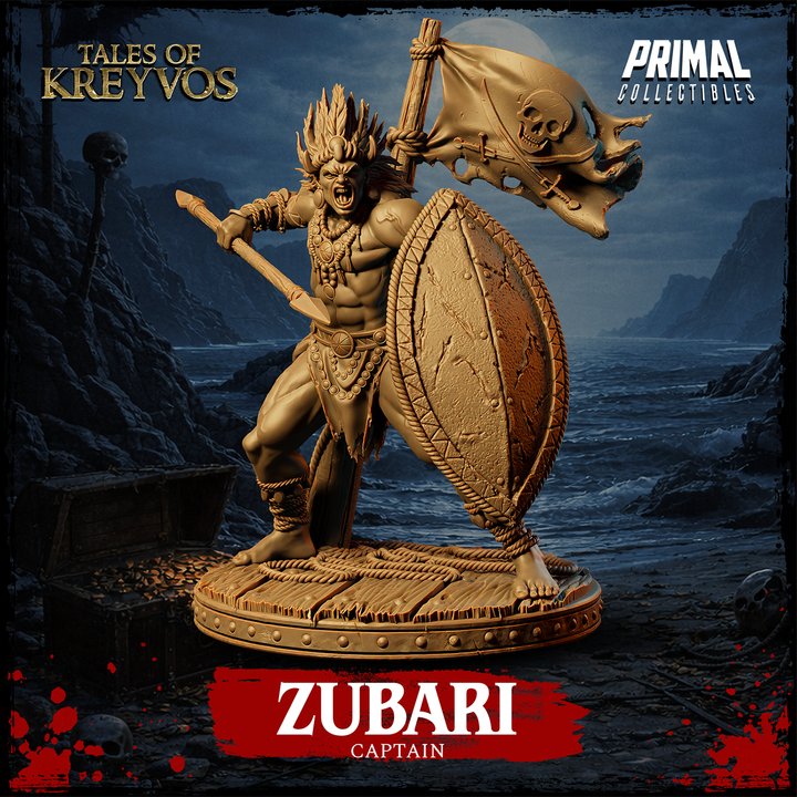 Wild Captain,  Zubari - Tales of Kreyvos - Unpainted Miniature