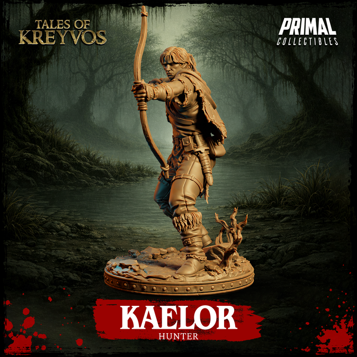 Kaelor, Human Hunter - Tales of Kreyvos - Unpainted Miniature