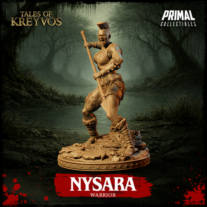 Nysara, Swamp Warrior - Tales of Kreyvos - Unpainted Miniature