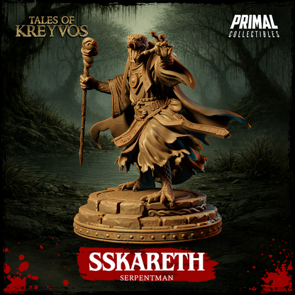 Serpentman, Sskareth - Tales of Kreyvos - Unpainted Miniature