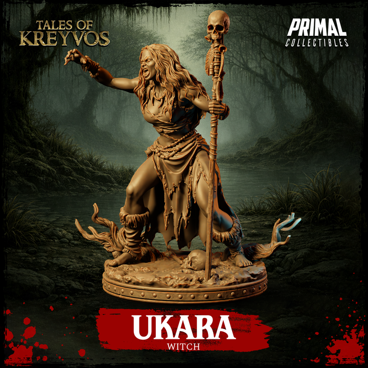 Ukara, Swamp Witch - Tales of Kreyvos - Unpainted Miniature