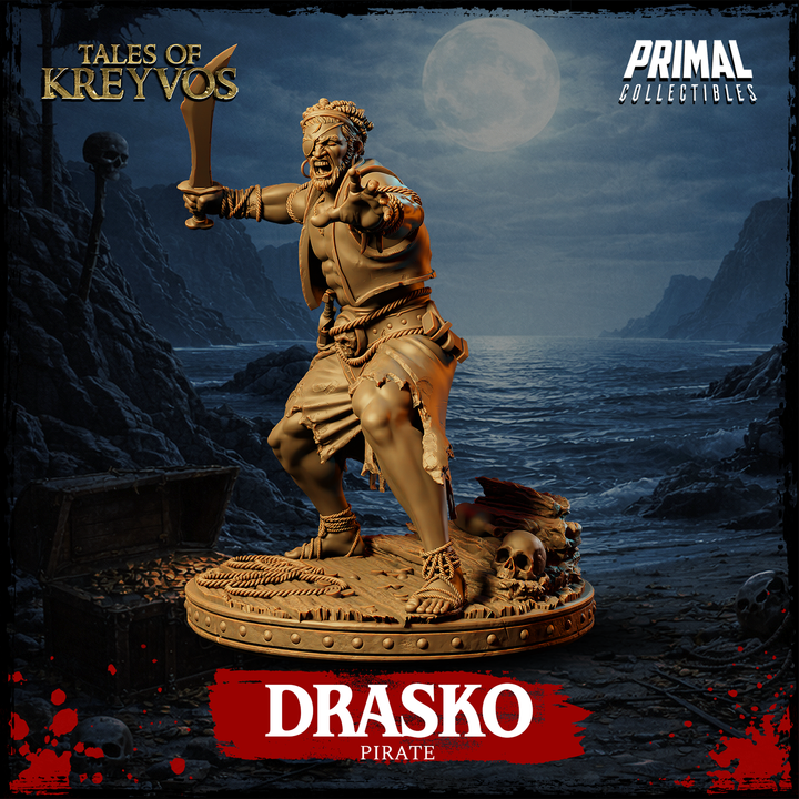 Pirate, Drasko - Tales of Kreyvos - Unpainted Miniature