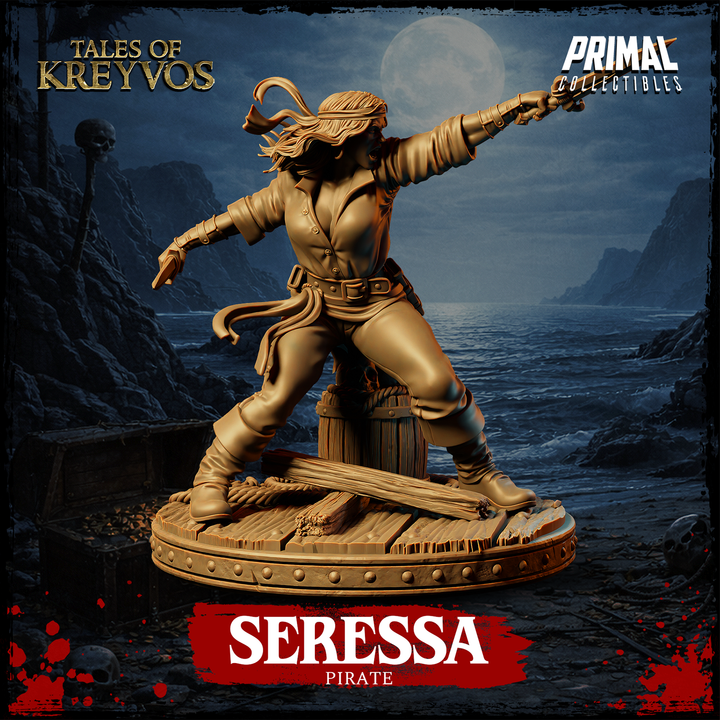 Female Pirate, Seressa - Tales of Kreyvos - Unpainted Miniature
