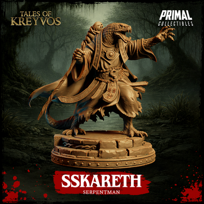 Serpentman, Sskareth - Tales of Kreyvos - Unpainted Miniature