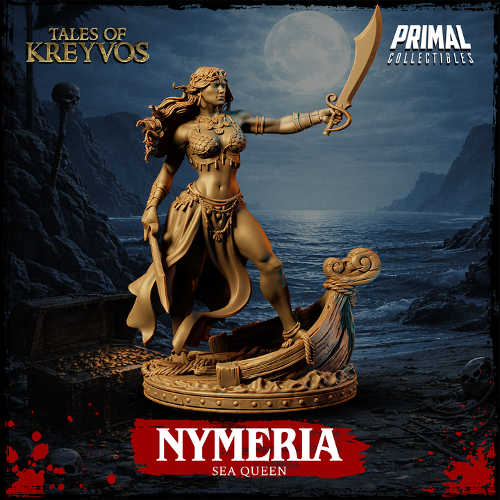 Sea Queen, Nymeria - Tales of Kreyvos - Unpainted Miniature