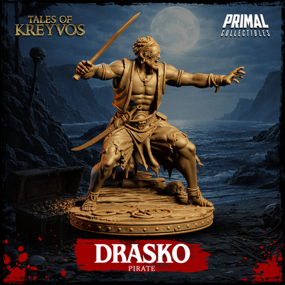 Pirate, Drasko - Tales of Kreyvos - Unpainted Miniature