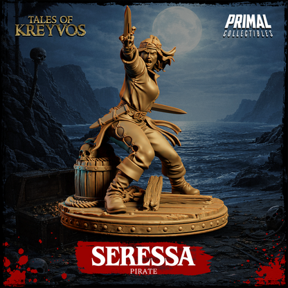 Female Pirate, Seressa - Tales of Kreyvos - Unpainted Miniature