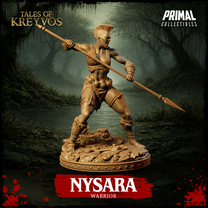 Nysara, Swamp Warrior - Tales of Kreyvos - Unpainted Miniature