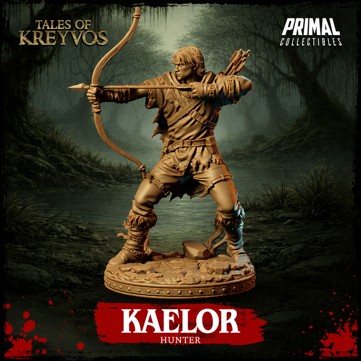 Kaelor, Human Hunter - Tales of Kreyvos - Unpainted Miniature