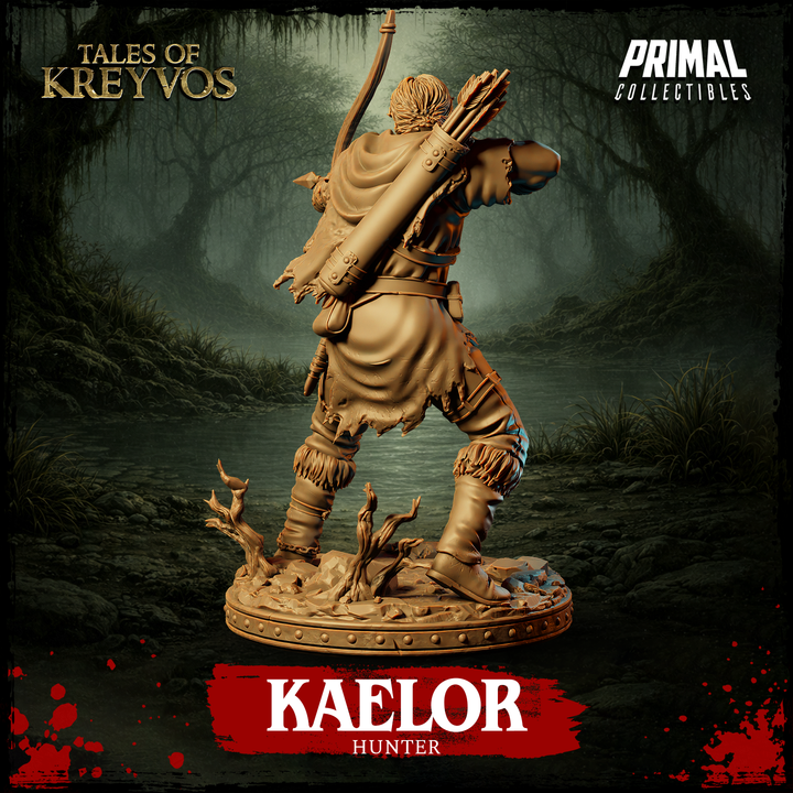 Kaelor, Human Hunter - Tales of Kreyvos - Unpainted Miniature