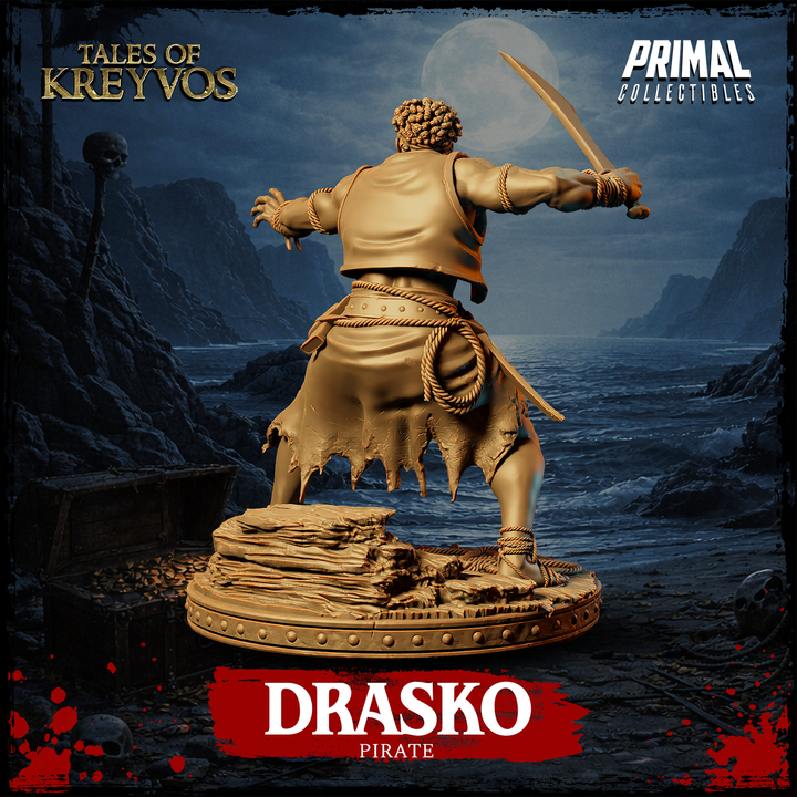 Pirate, Drasko - Tales of Kreyvos - Unpainted Miniature