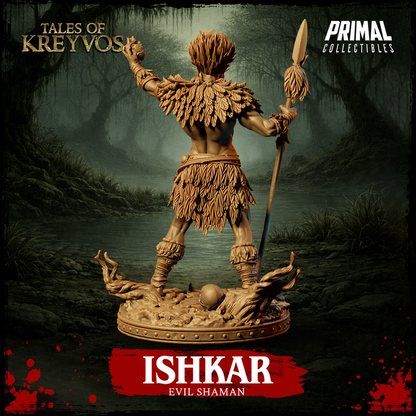Ishkar, Evil Shaman - Tales of Kreyvos - Unpainted Miniature