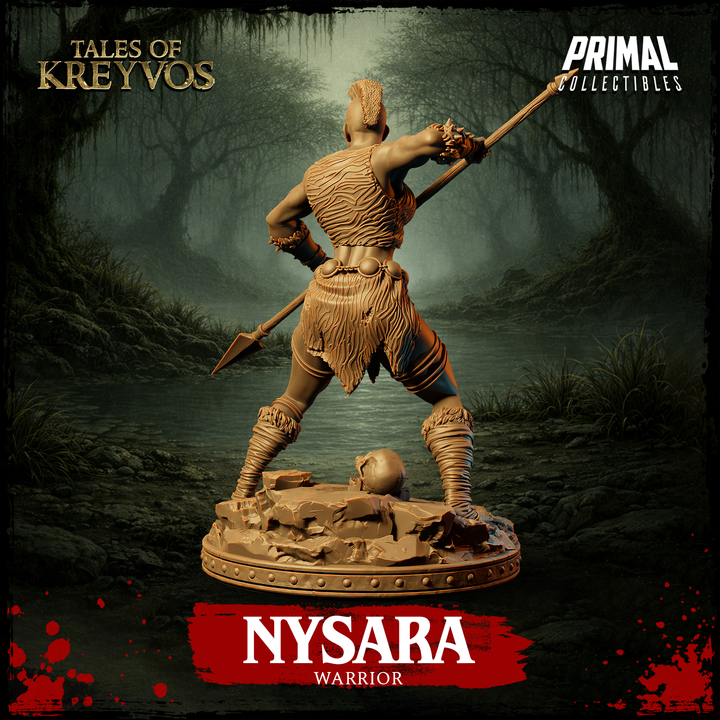 Nysara, Swamp Warrior - Tales of Kreyvos - Unpainted Miniature