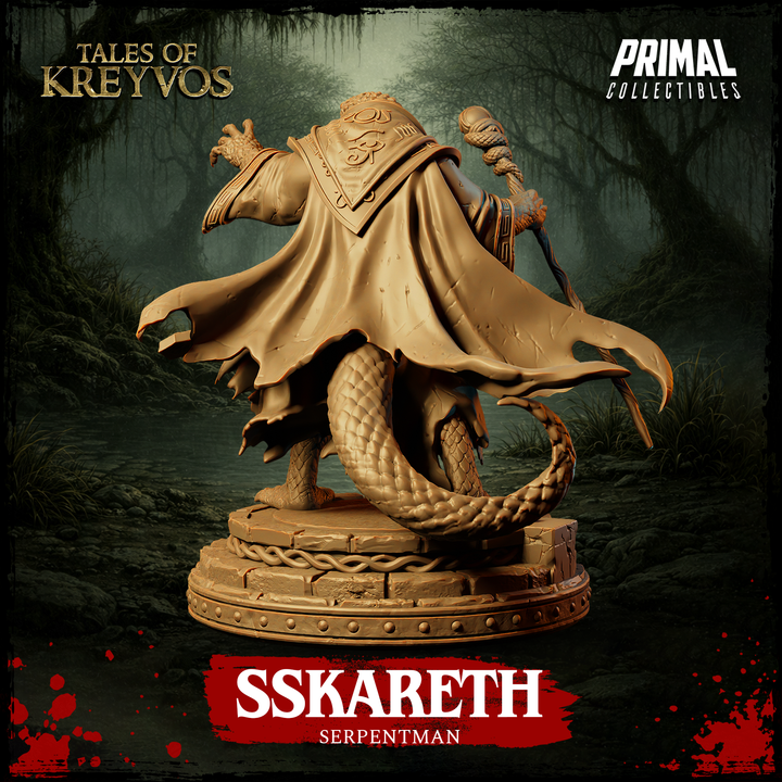 Serpentman, Sskareth - Tales of Kreyvos - Unpainted Miniature
