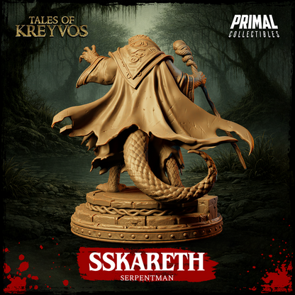 Serpentman, Sskareth - Tales of Kreyvos - Unpainted Miniature