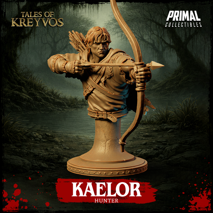 Hunter Kaelor, Tales of Kreyvos - Unpainted Miniature Bust