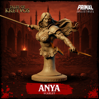 Scarlet Barbarian, Tales of Kreyvos - Unpainted Miniature Bust