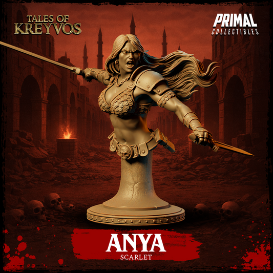 Scarlet Barbarian, Tales of Kreyvos - Unpainted Miniature Bust