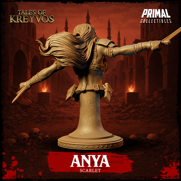 Scarlet Barbarian, Tales of Kreyvos - Unpainted Miniature Bust
