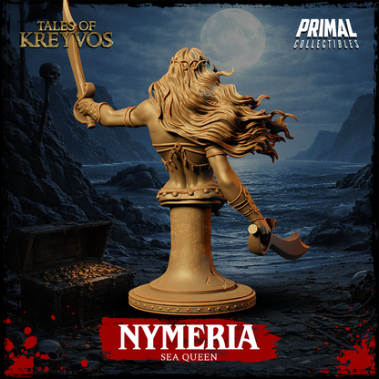 Sea Queen, Nymeria, Tales of Kreyvos - Unpainted Miniature Bust