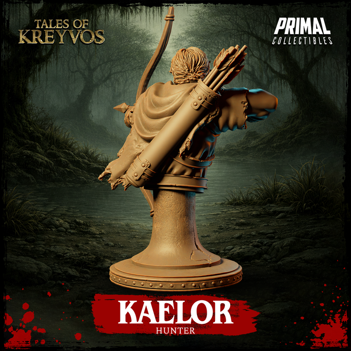 Hunter Kaelor, Tales of Kreyvos - Unpainted Miniature Bust