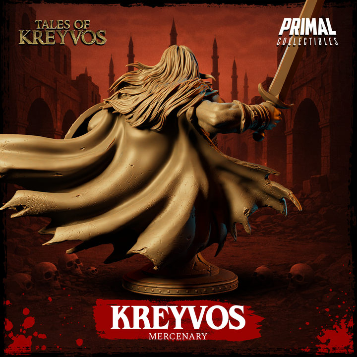 Mercenary Barbarian, Tales of Kreyvos - Unpainted Miniature Bust