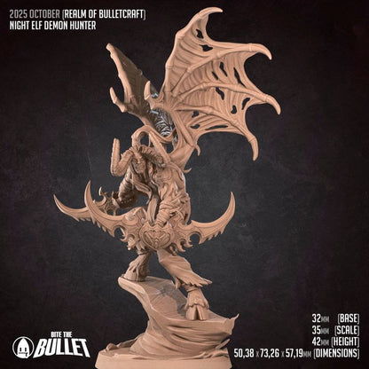 Elf Demon | 32mm, 35mm Scale | Unpainted Miniature