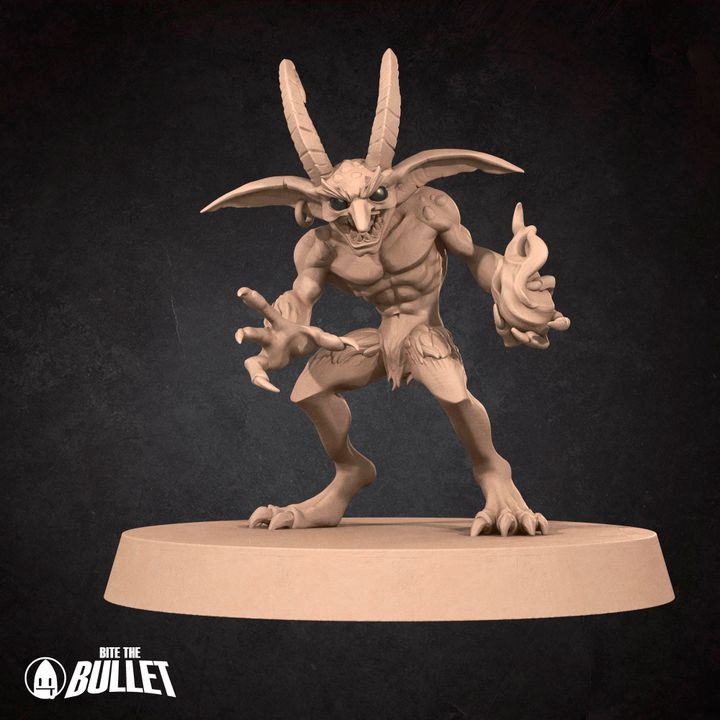 Imps & Hell Hound - Fel Wastes Set - 32mm, 35mm Scale - Unpainted Miniature