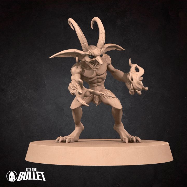 Imps & Hell Hound - Fel Wastes Set - 32mm, 35mm Scale - Unpainted Miniature