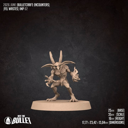 Imps & Hell Hound - Fel Wastes Set - 32mm, 35mm Scale - Unpainted Miniature