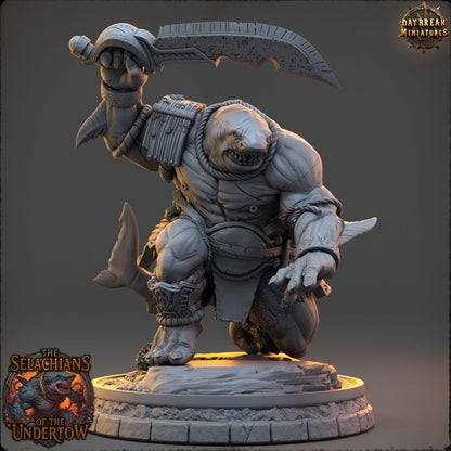 Jharrek Breaktooth, Sharkfolk - The Selachians of the Undertow - Unpainted Miniature
