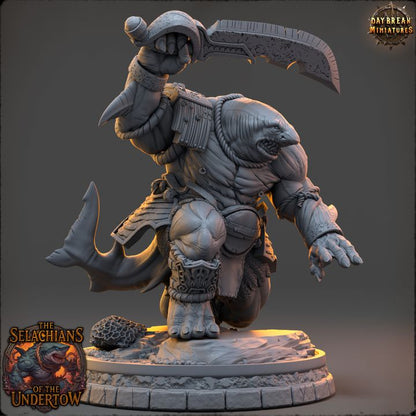 Jharrek Breaktooth, Sharkfolk - The Selachians of the Undertow - Unpainted Miniature