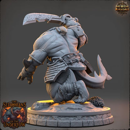 Jharrek Breaktooth, Sharkfolk - The Selachians of the Undertow - Unpainted Miniature