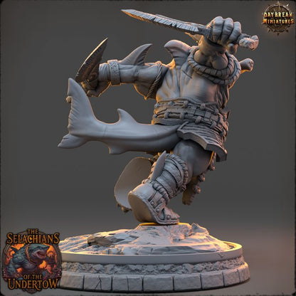 Kosh Velmarn, Sharkfolk - The Selachians of the Undertow - Unpainted Miniature