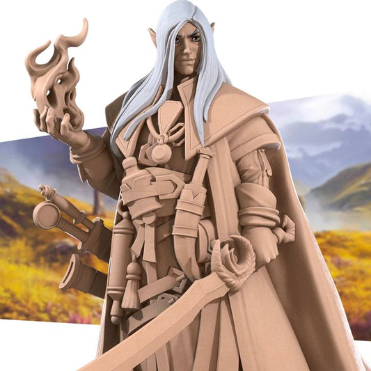 Half-Elf Magus | 32mm, 35mm Scale | Unpainted Miniature