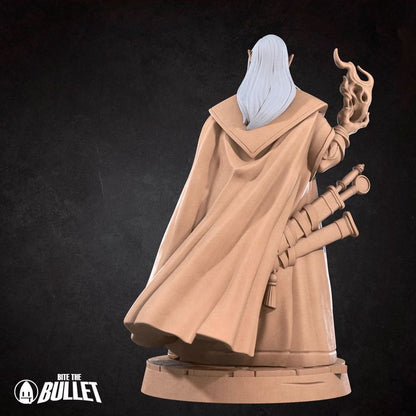 Half-Elf Magus | 32mm, 35mm Scale | Unpainted Miniature