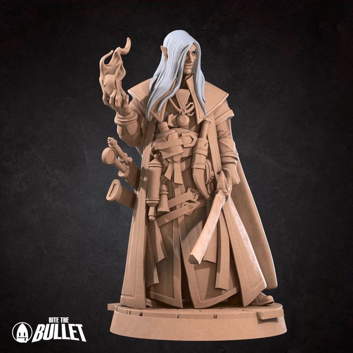Half-Elf Magus | 32mm, 35mm Scale | Unpainted Miniature