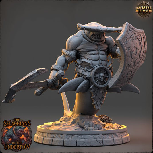 Marris the Maw, Sharkfolk - The Selachians of the Undertow - Unpainted Miniature