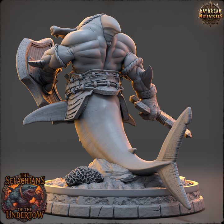 Marris the Maw, Sharkfolk - The Selachians of the Undertow - Unpainted Miniature