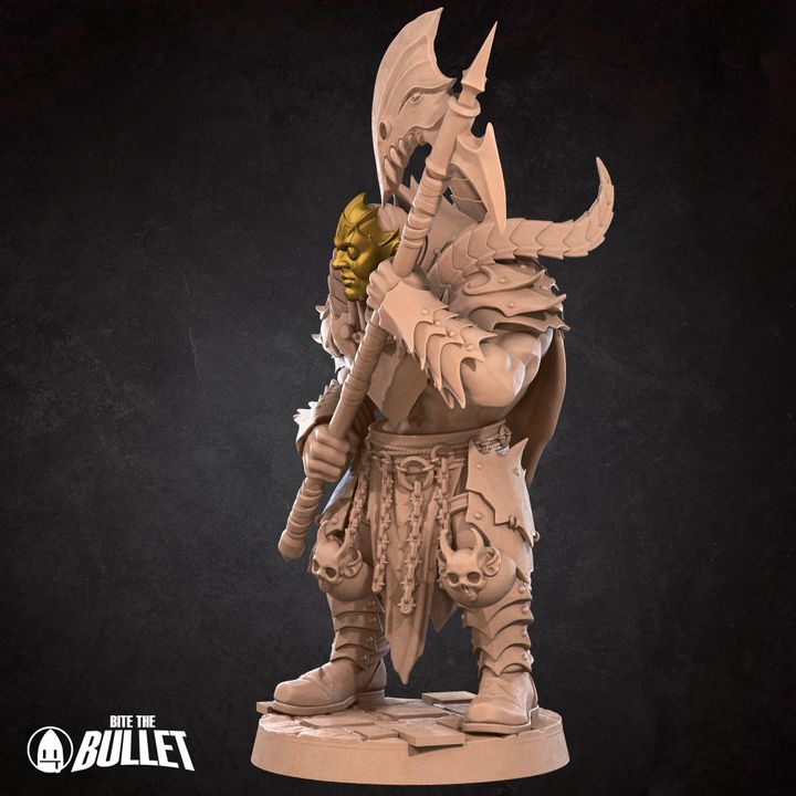 Masked Warrior | 32mm, 35mm Scale | Unpainted Miniature